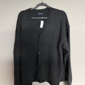 GAP Men's Charcoal Cardigan Sweater